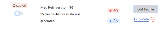 alarm profile - disabled